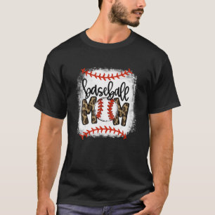 Camiseta Beisebol Mãe Leopardo Engraçado Softball Mãe D
