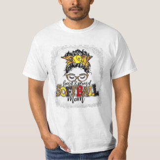 Camiseta Beisebol Mamãe Mensagem Bun Hair