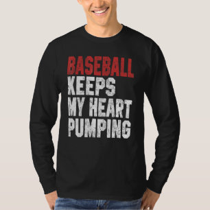 Camiseta Beisebol Mantém Meu Coração Batendo Jogador de Bei
