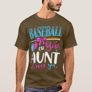 Camiseta Beisebol Ou Arco Tia ama Você Rosa ou Gende Azul