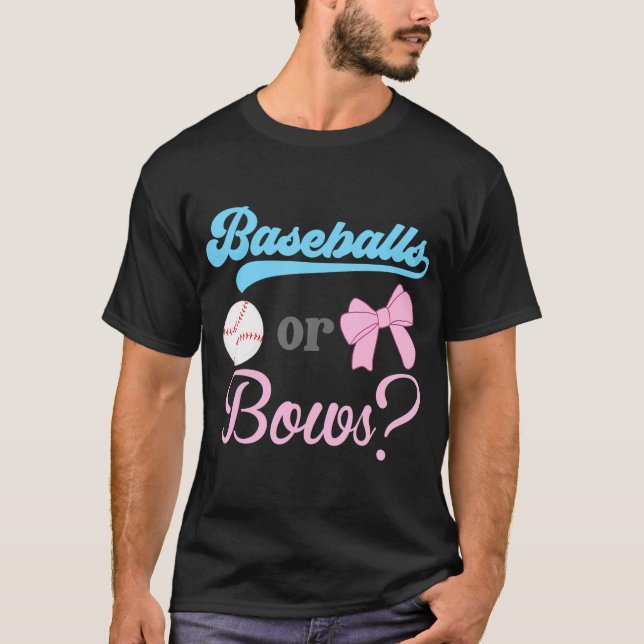 Camiseta Beisebol Ou Arcos Ideia De Festa De Gênero (Frente)