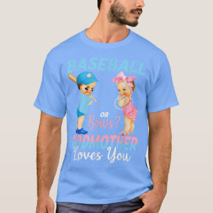 Camiseta Beisebol Ou Arcos Madrinha Te Ama Sexo De Bebê