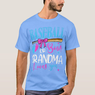 Camiseta Beisebol Ou Arcos Que Vovó Te Ama Gende Azul Rosa