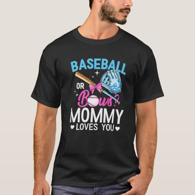 Camiseta Beisebol Ou Mamães De Arco Te Ama O Pino De Reveal (Frente)