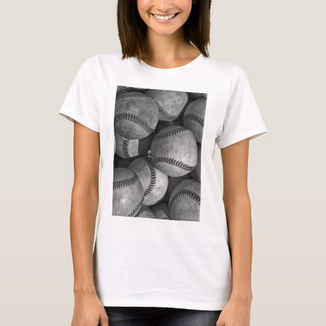 Camiseta Beisebol Preto e Branco (Frente)