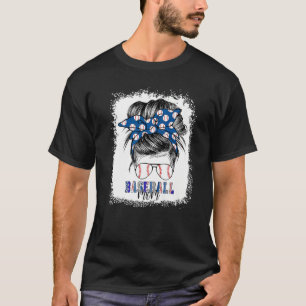 Camiseta Beisebol Sangrado Mãe, Sério Bun Softball Mãe Moth