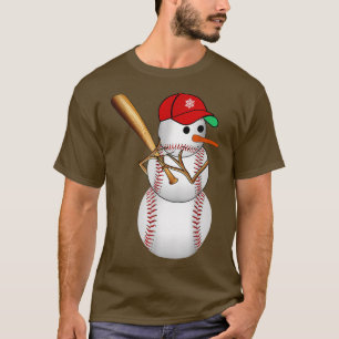 Camiseta Beisebol Snowman Bolas Neve Natal Natal Presente M