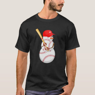Camiseta Beisebol Snowman Bolas Neve Natal Natal Presente M