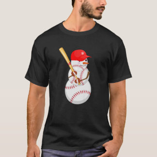 Camiseta Beisebol Snowman Bolas Neve Natal Natal Presente M