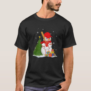 Camiseta Beisebol Snowman Bolas Neve Natal Natal Presente M