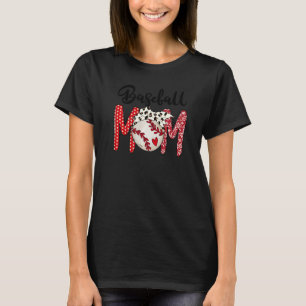 Camiseta Beisebol Softball Mãe Leopardo Mãe Mulheres Mãe Mã