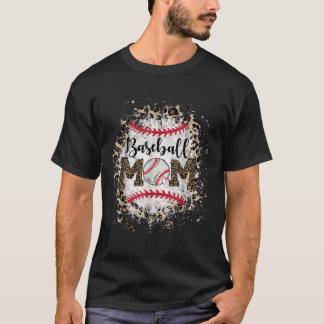 Camiseta Beisebol Softball Sangrento Mãe Mãe Tea Leopard Mã