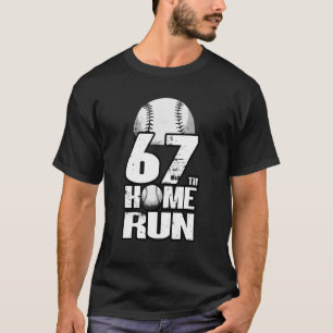 Camiseta Beisebol Vintage, 67 anos, aniversário