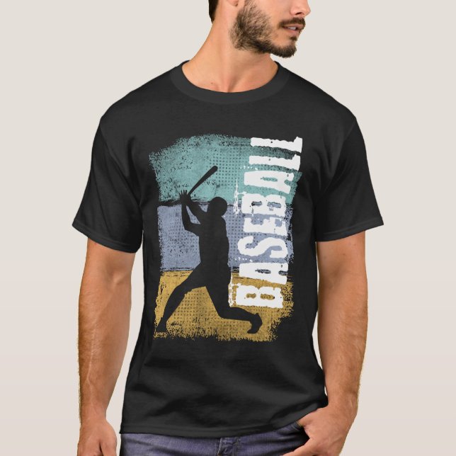 Camiseta Beisebol Vintage Retro Baseball Player (Frente)