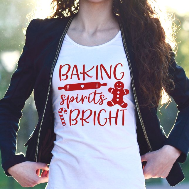 Camiseta Beking Spirits Brilhante Natal das Mulheres Vermel (Criador carregado)