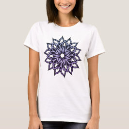 Camiseta Bela Abstrato de Flor Violeta