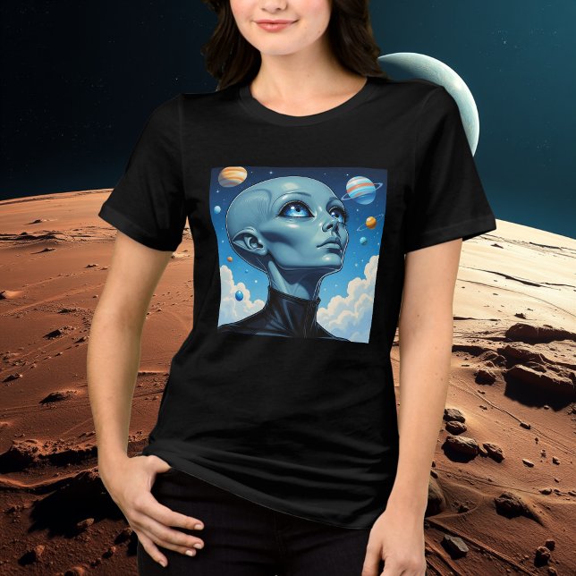 Camiseta Bela Alienígena Extraterrestre Sendo (Criador carregado)