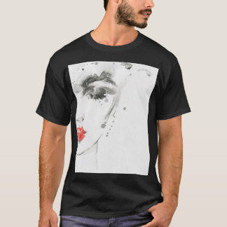 Camiseta Bela Aquarela: Ilustração Retrato Feminina