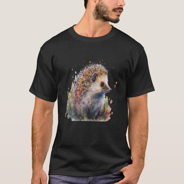 Camiseta Bela Aquarela Retrato de Portraça de Porteiro (Frente)