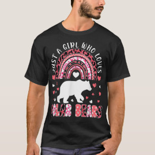 Camiseta Bela Arco-Íris Só Uma Menina Que Ama Ursos Polares