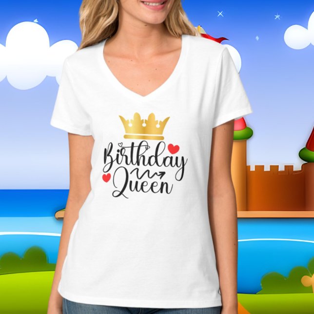 Camiseta Bela Arte da Rainha de Aniversário (Criador carregado)