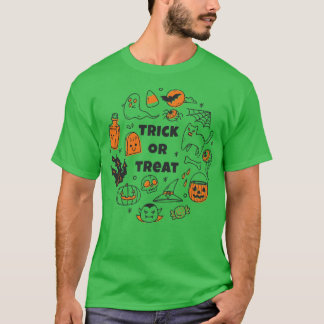 Camiseta Bela Arte de Dodle do Halloween