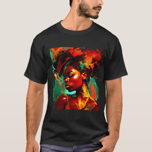 Camiseta Bela arte negra mulher afro-americana