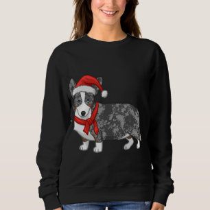 Camiseta Bela azul de Merle Cardigan Corgi Natal Santa Hat