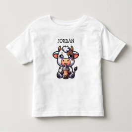 Camiseta Bela Bebendo de Vaca Boba Kawaii