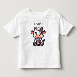 Camiseta Bela Bebendo de Vaca Boba Kawaii