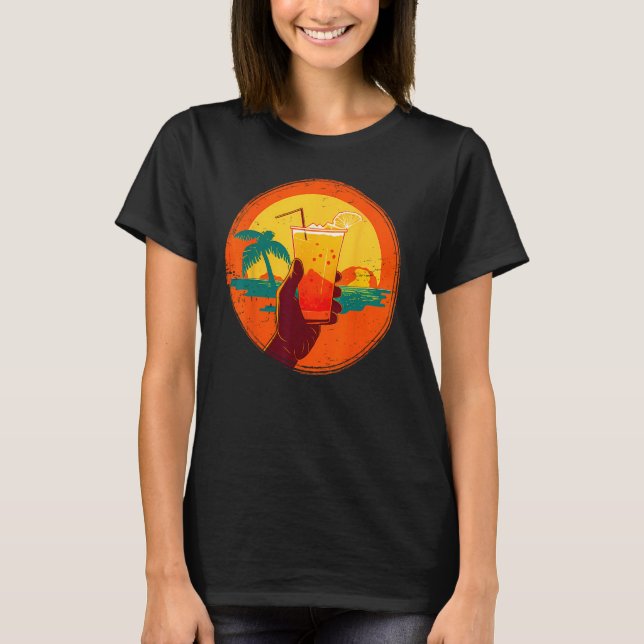 Camiseta Bela bebida suave de verão para sentimentos de ver (Frente)