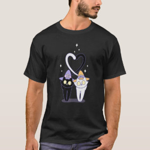Camiseta Bela bruxa chapéu gato coração casais corresponden