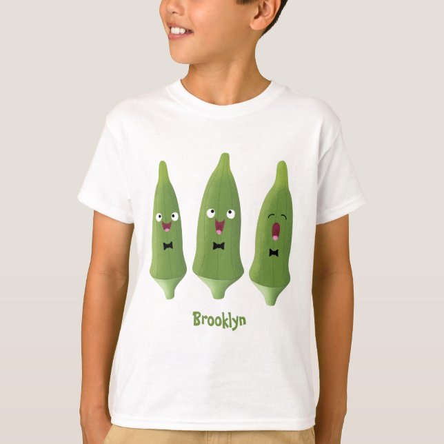 Camiseta Bela caricatura de okra (Frente)