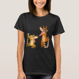 Camiseta Bela Caricatura Joyful Coatimundis Mulheres Camise
