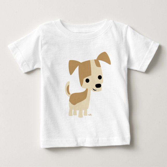 Camiseta Bela Cartoon Inquisitiva Cachorro Cachorro Camiset (Frente)