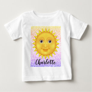 Camiseta Bela Cartoon Sorrindo Sol com Bumblebee Doce