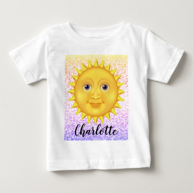 Camiseta Bela Cartoon Sorrindo Sol com Bumblebee Doce (Frente)
