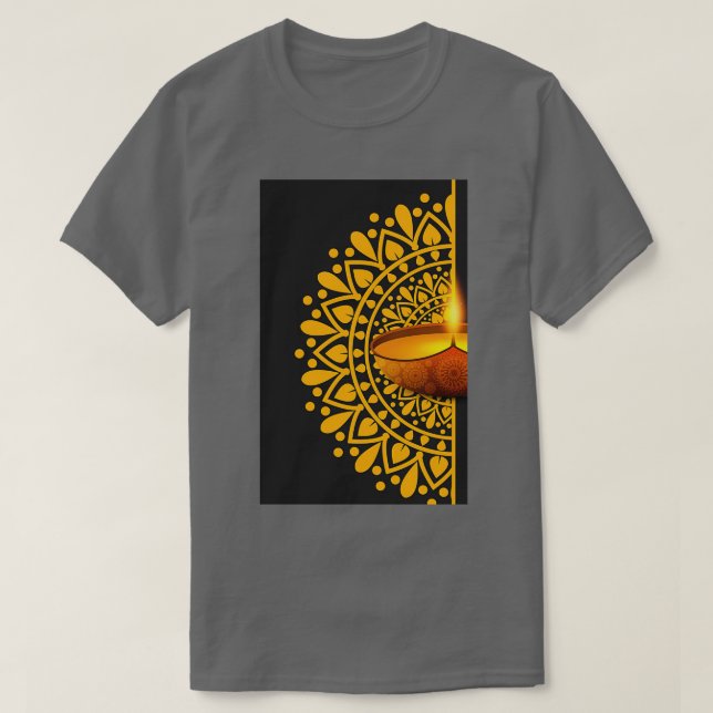 Camiseta Bela cerâmica de luz da estrada de ouro preto-vela (Frente do Design)