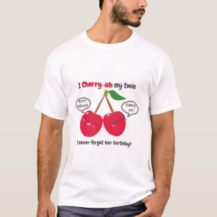 Camiseta Bela Cereja Vermelha Kawaii Twita Aniversário