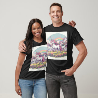 Camiseta Bela chata de unicórnio com uma cena mágica de cam