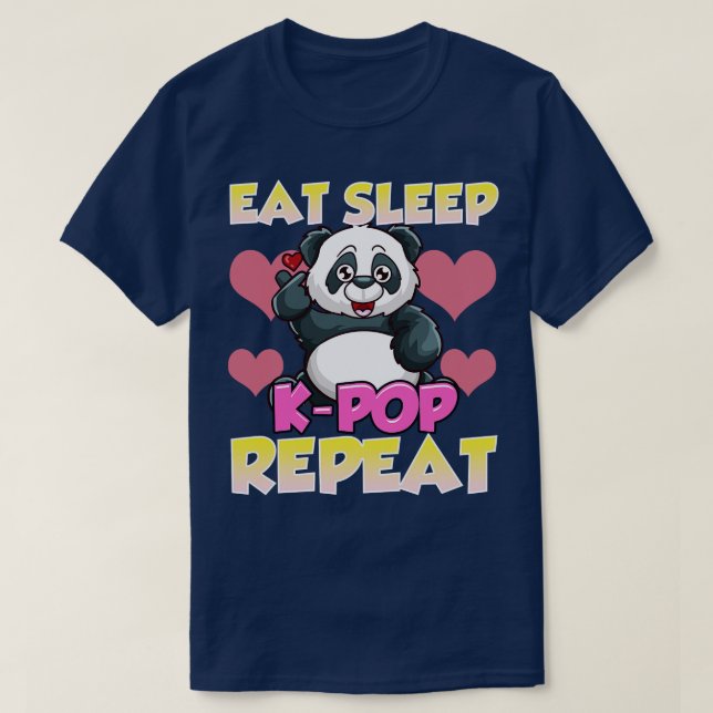 Camiseta Bela Comida Sono KRepeat Kawaii Panda KPop (Frente do Design)