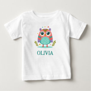 Camiseta Bela Coruja Bebê Caprichosa Colorida