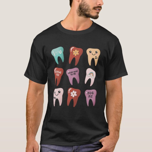 Camiseta Bela dentadura Feliz Valentineu2019s Dia D (Frente)