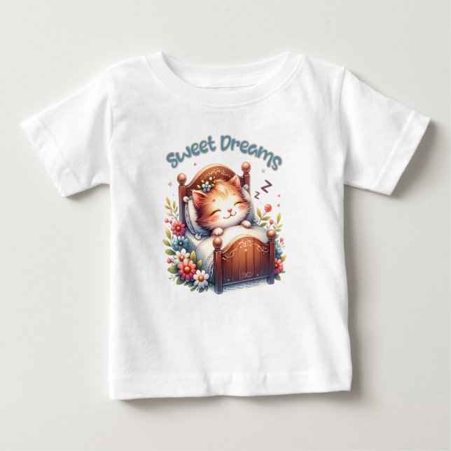 Camiseta Bela dormindo Kitten Docinho Sonhos Doce Decor de  (Frente)