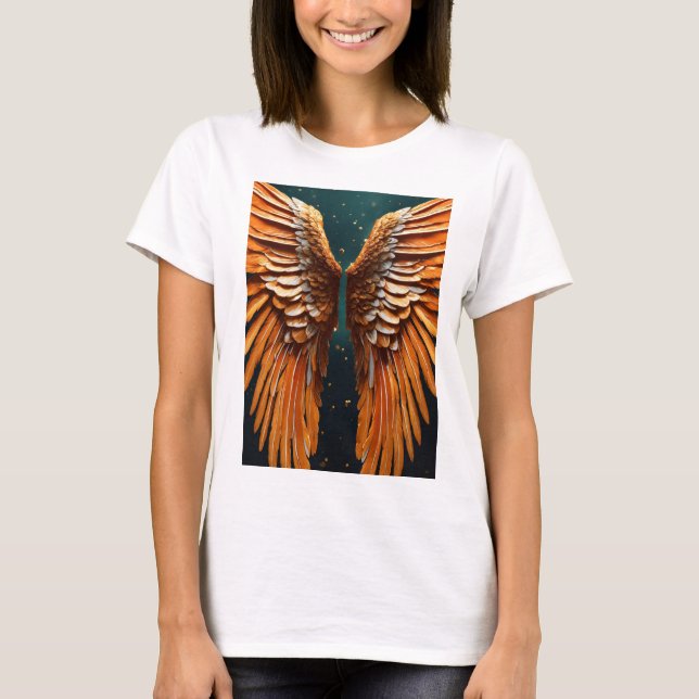 Camiseta Bela e perfeita asas de anjo pequenas (Frente)