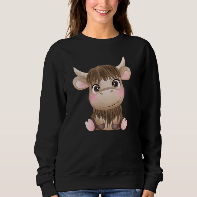 Camiseta Bela Escócia Highland Bebê Vaca Fresca Bebê (Frente)