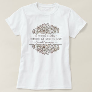 Camiseta Bela escola de casa Mãe Conversa Clássica Floral