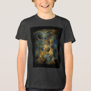 Camiseta Bela Fractal Azul e Dourada