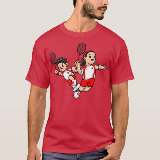 Camiseta Bela Garota E Garota Jogando Cartografia De Badmin