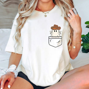 Camiseta Bela Garota Ocidental Boo Pocket Halloween